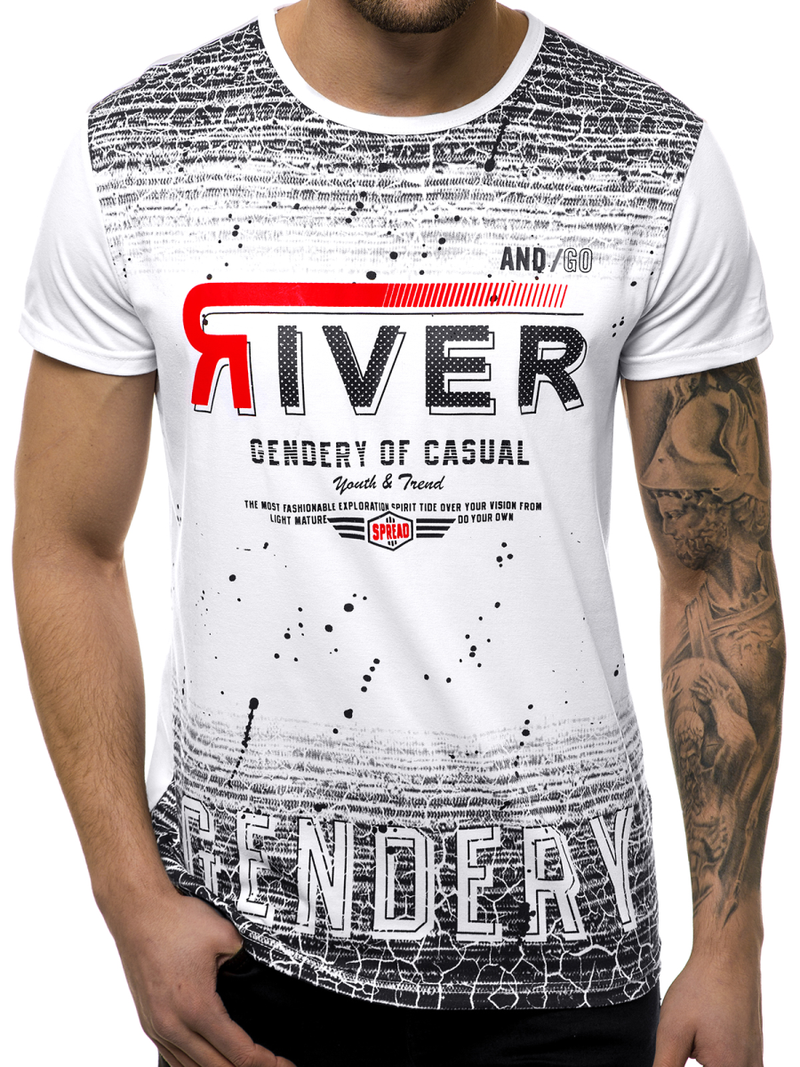 T-Shirt męski biały OZONEE JS/SS10960