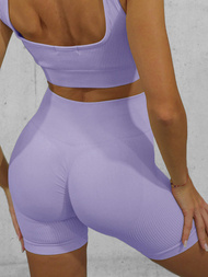 Komplet sportowy dwuczęściowy damski fioletowy OZONEE O/SY2324