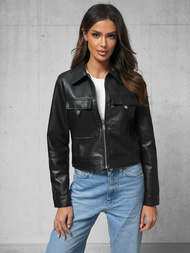 Kurtka skórzana damska czarna OZONEE O/G117