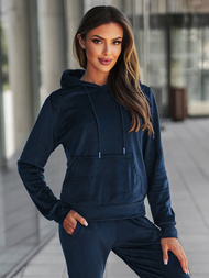 Komplet dresowy damski welurowy granatowy OZONEE O/8C1175/25