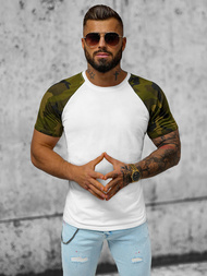 T-shirt męski biały-moro OZONEE JS/8T82/2Z