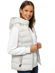 Стьобаний жіночий жилет Кремова OZONEE N/6812/7