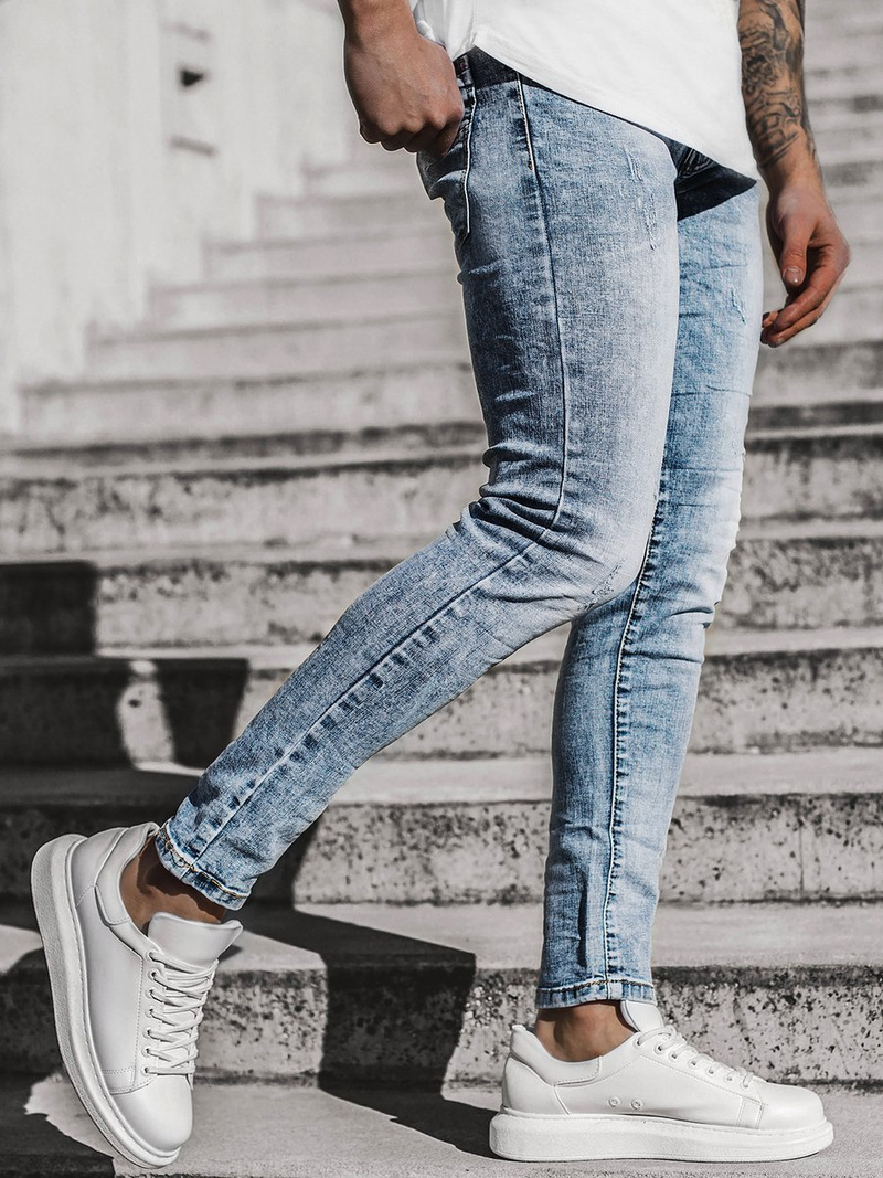Spodnie męskie jeans niebieskie OZONEE T/6613
