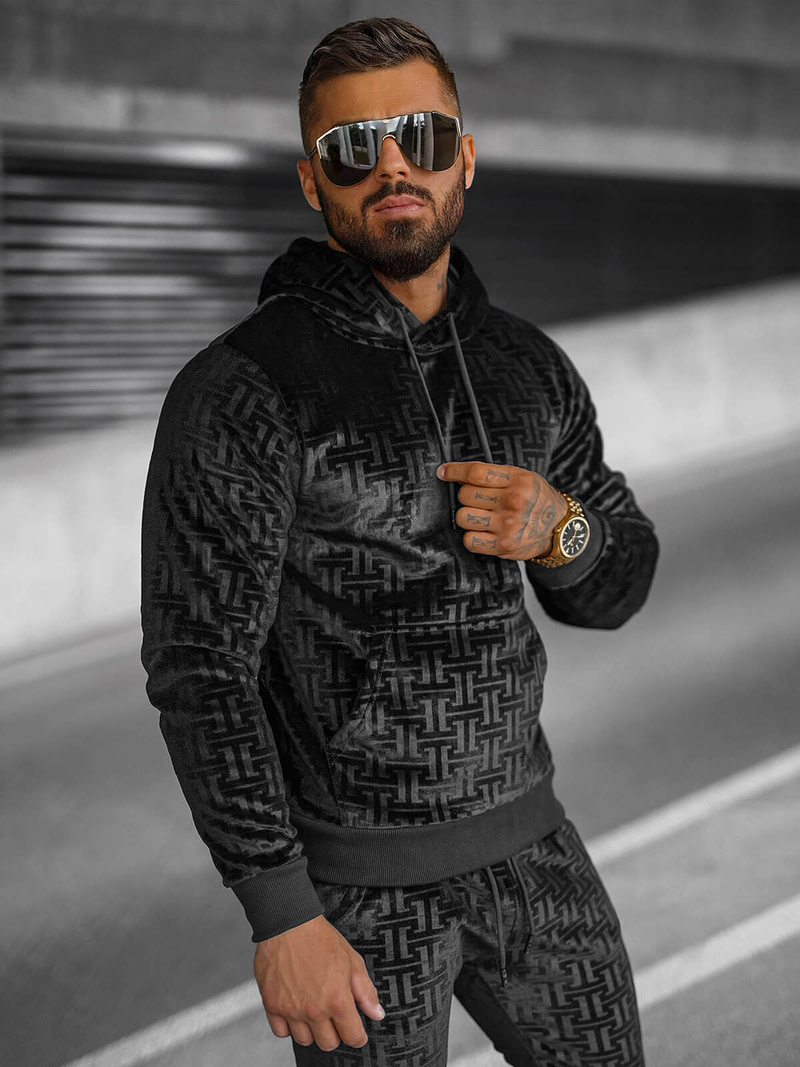 Спортивний костюм чоловічій чорний OZONEE O/3A81Z