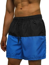 Spodenki kąpielowe męskie czarno-niebieskie OZONEE JS/HM060