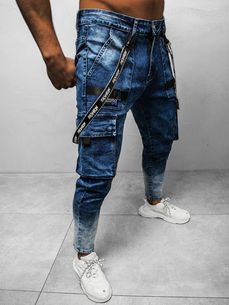 Spodnie jeansowe męskie niebieskie OZONEE DR/TF118