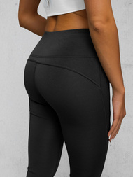 Legginsy damskie z szeroką nogawką czarne OZONEE JS/17K570/3