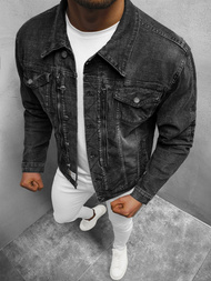 Чоловіча джинсова куртка Чорна OZONEE NB/MJ508N