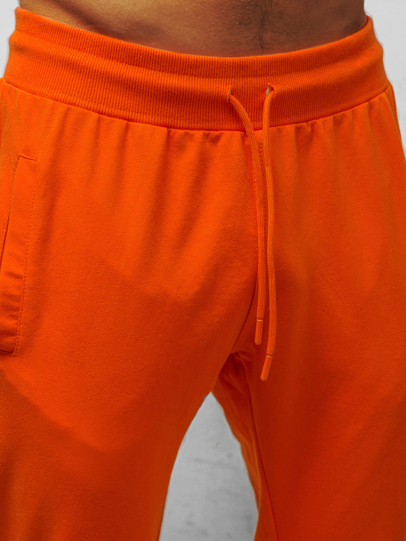 Spodnie dresowe męskie pomarańczowe b/18203022