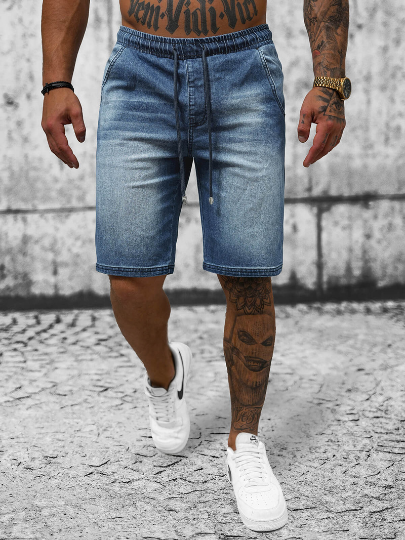 Spodenki męskie jeansowe ciemno-niebieskie OZONEE NB/MP0276BS