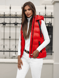 Kamizelka damska pikowana czerwona OZONEE JS/5M3133/270Z