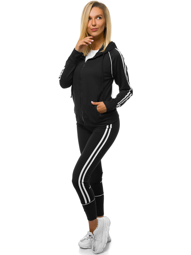 Жіночий спортивний костюм з двох частин Чорний OZONEE JS/YW06006/1/11