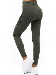Spodnie damskie chino materiałowe khaki OZONEE O/LC647/29