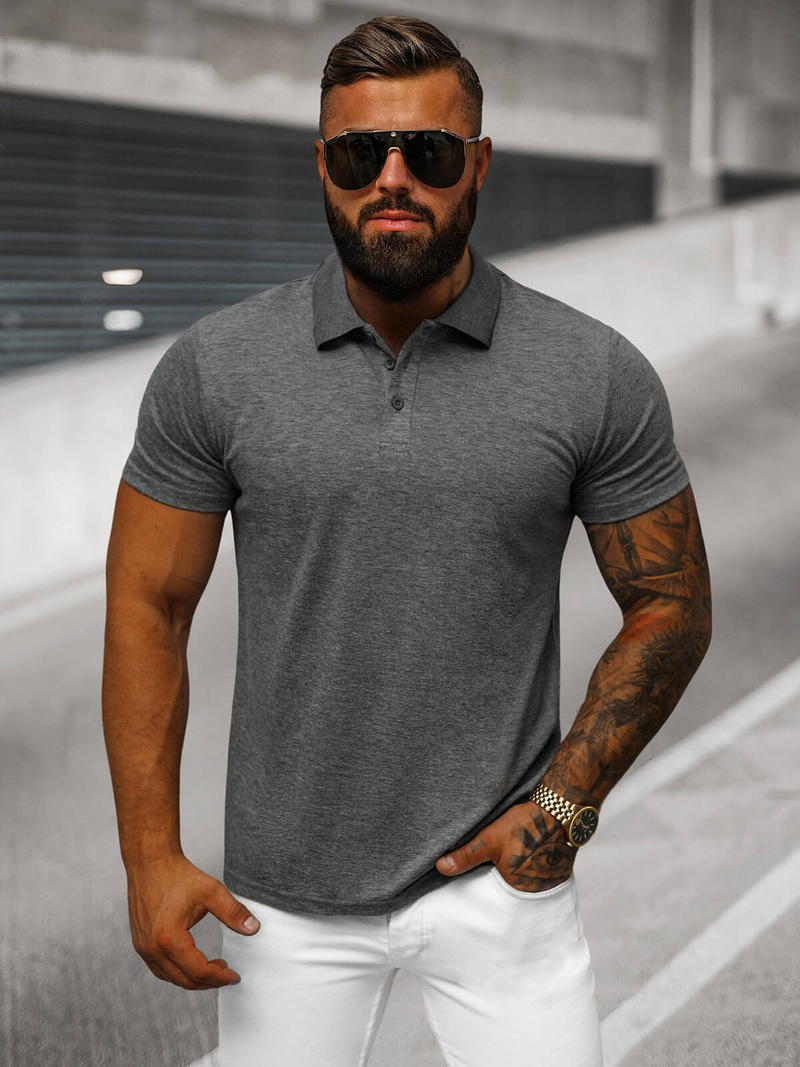 Футболка Поло чоловіча Графiтова OZONEE JS/8T80/5Z