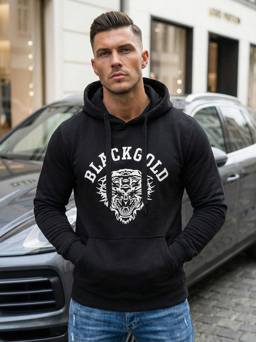 Bluza męska z kapturem czarna OZONEE NB/MF2007Z