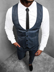 Чоловічий комплект - жилетка та штани чінос Сапфіровий OZONEE DJ/5616