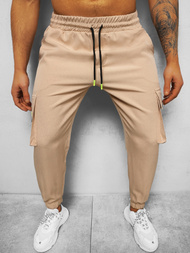 Spodnie męskie chino jogger beżowe OZONEE O/CP150