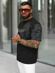 T-shirt męski loose fit czarny OZONEE O/YN2/631