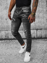 Spodnie jeansowe męskie czarne OZONEE NB/MP0166N