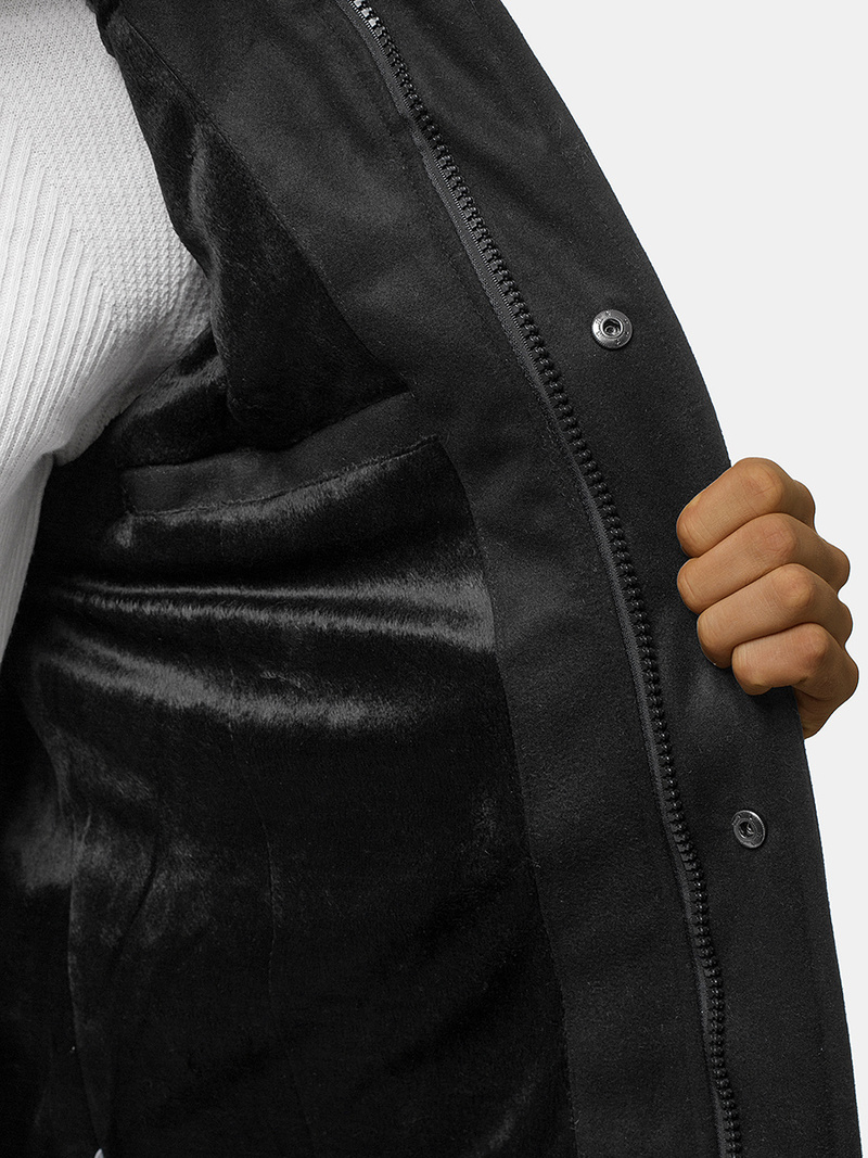 Płaszcz męski czarny OZONEE JS/79M3132Z