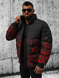 Kurtka zimowa męska pikowana czarno-czerwona OZONEE JS/27M8102