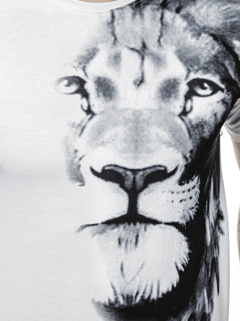 T-Shirt męski z nadrukiem biały OZONEE O/BL77