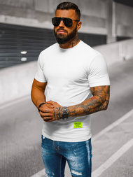 T-shirt męski slim fit biały OZONEE NB/MT3046Z