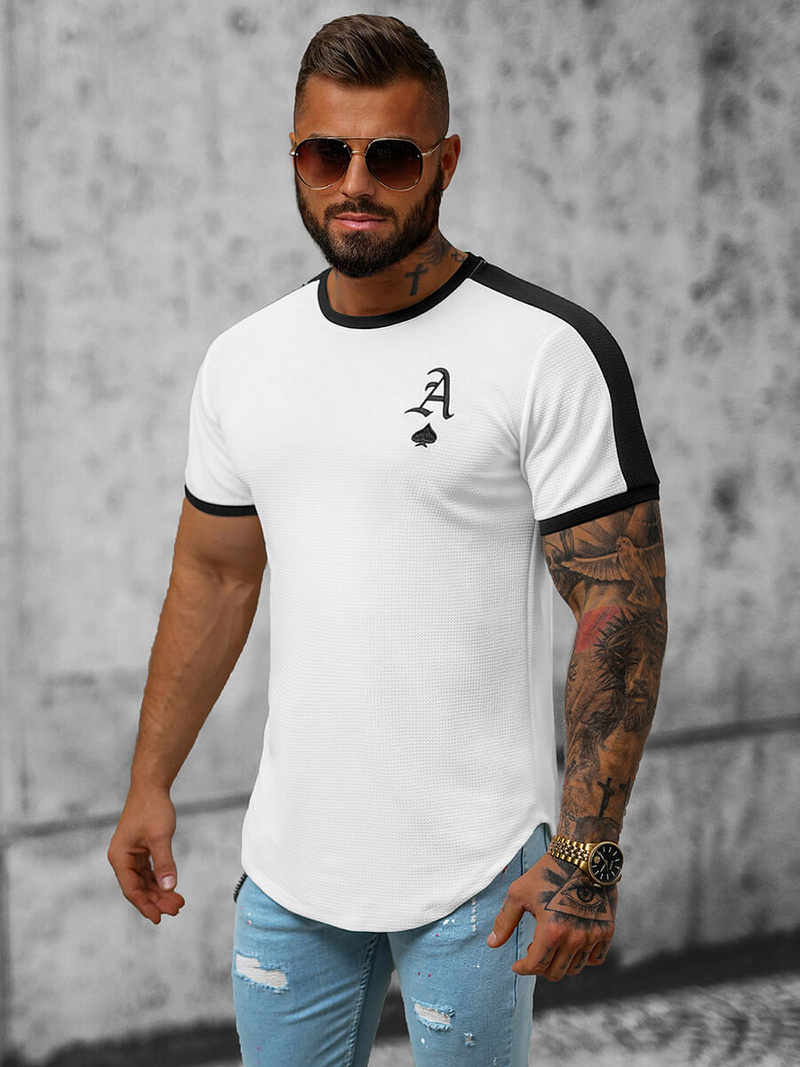 T-shirt męski biały OZONEE O/TX6413