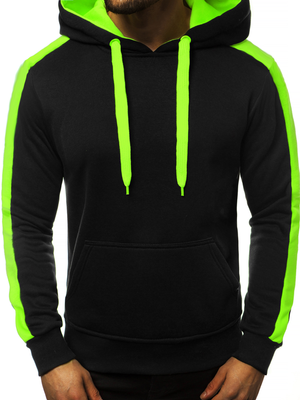 Bluza z kapturem męska czarno-seledynowa OZONEE JS/2012