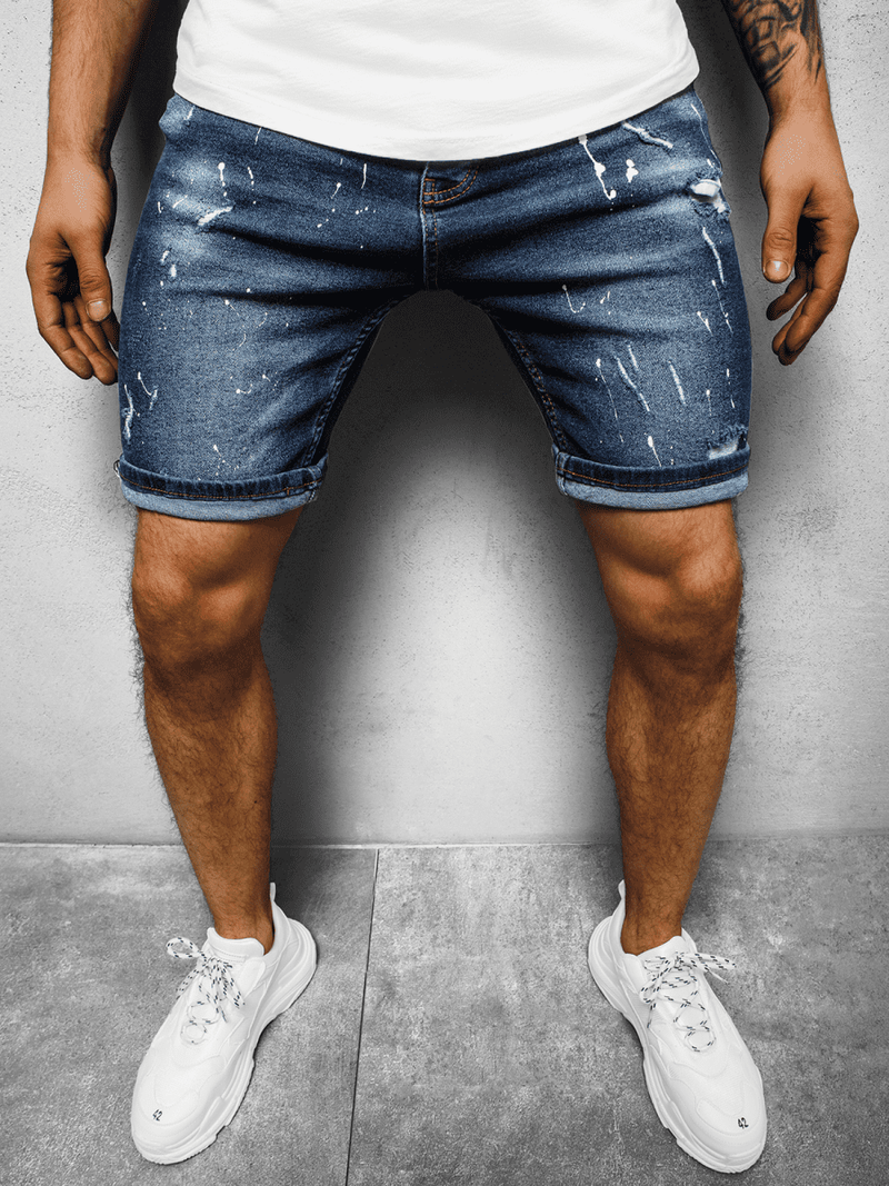 Spodenki męskie jeansowe ciemno-niebieskie OZONEE DP/725/3