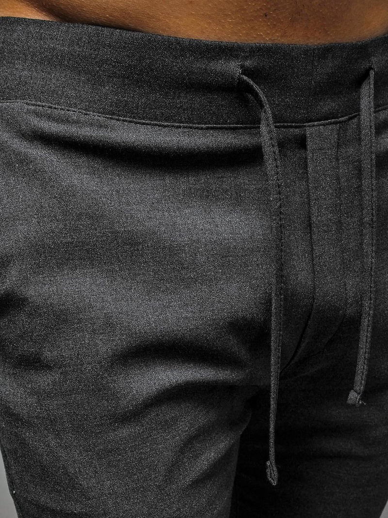 Spodnie męskie chino jogger materiałowe grafitowe OZONEE DJ/5539