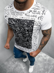 T-Shirt męski biały OZONEE O/1173Z