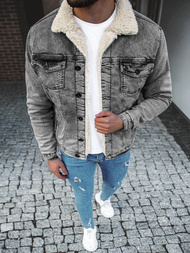 Kurtka męska jeans grafitowa OZONEE BN/7287