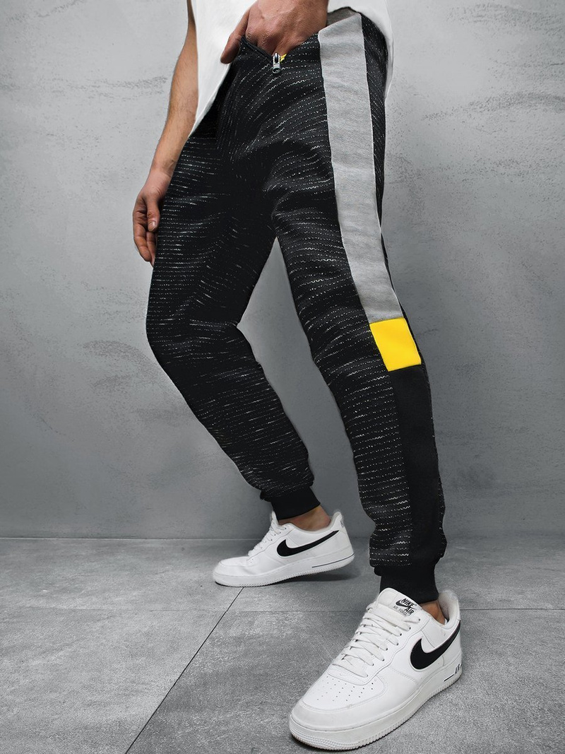 Spodnie dresowe męskie czarne OZONEE JS/K60006SPZ