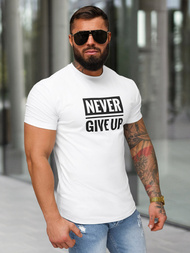 T-shirt męski slim fit biały OZONEE NB/MT3133