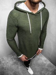 Bluza męska z kapturem ciemno-zielona OZONEE O/1252Z