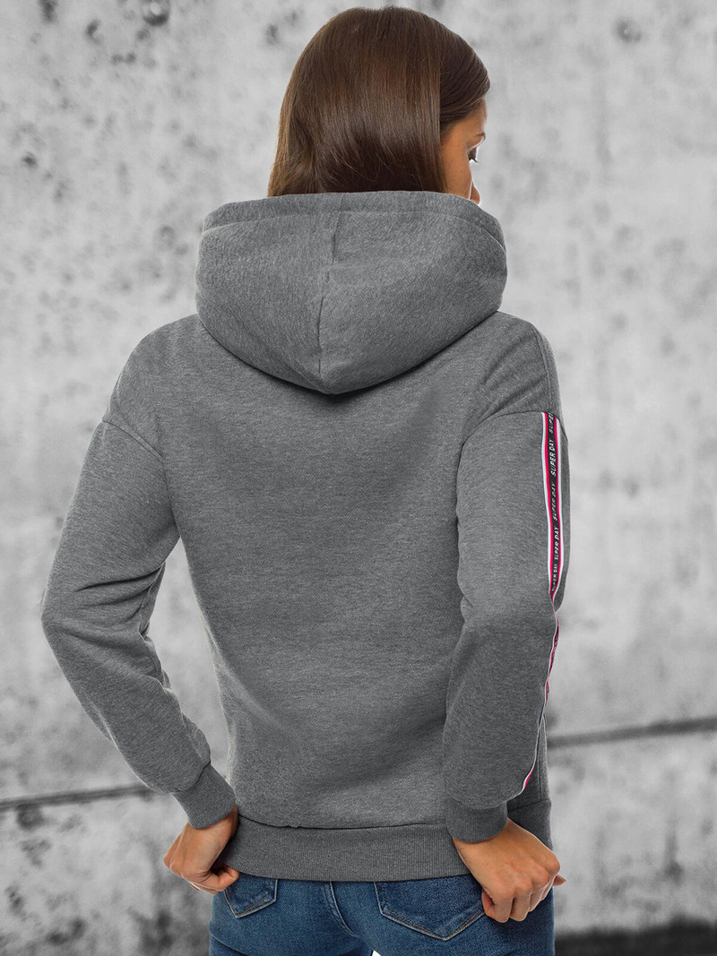 Bluza z kapturem damska grafitowa OZONEE JS/B26014