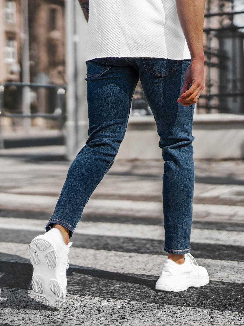 Spodnie jeansowe męskie ciemno-niebieskie OZONEE E/5193/02