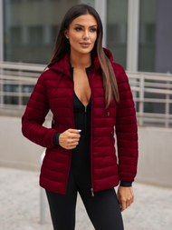 Kurtka damska pikowana bordowa OZONEE JS/16M9102/6