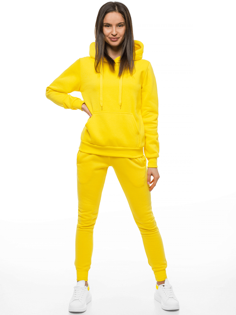 Bluza z kapturem damska żółta OZONEE JS/W02Z