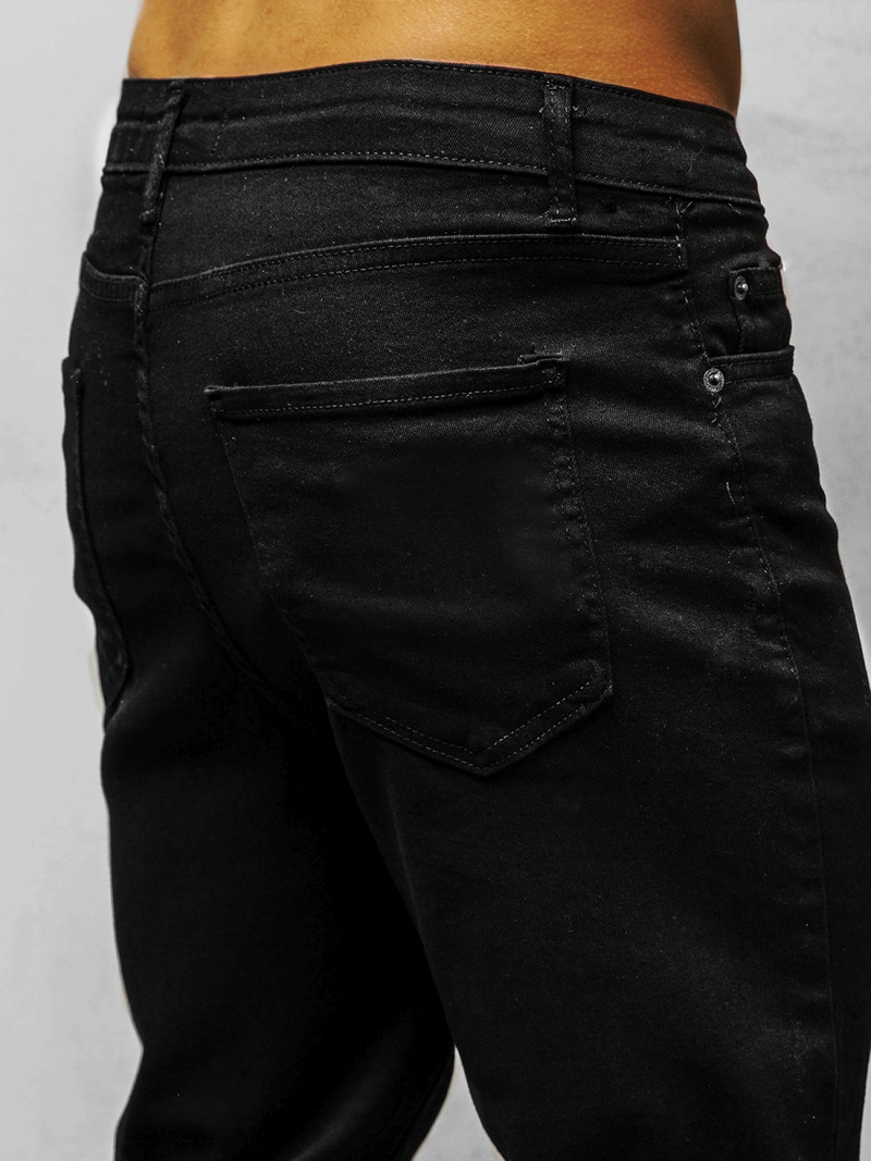 Spodnie jeansowe joggery męskie czarne OZONEE DP/771Z