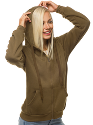 Bluza damska rozpinana z kapturem brązowa OZONEE JS/W03Z