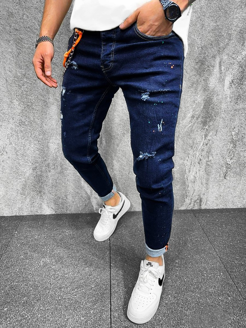 Spodnie jeansowe męskie granatowe OZONEE O/B6324