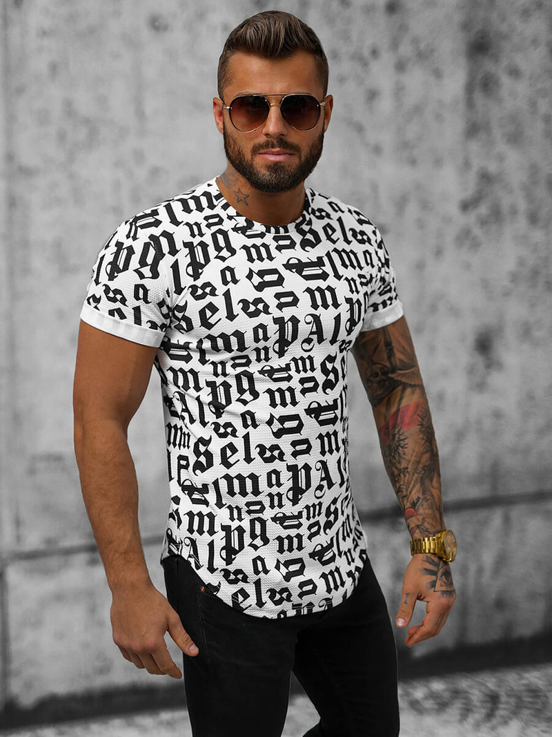 T-Shirt męski biały OZONEE O/P1312