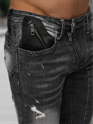 Spodnie jeansowe męskie slim fit czarne OZONEE NB/MP0045NZ