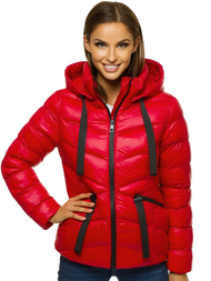 Kurtka zimowa damska czerwona OZONEE JS/M23066/1