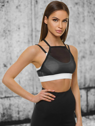 Biustonosz sportowy damski stanik treningowy czarno-biały OZONEE JS/WX1092