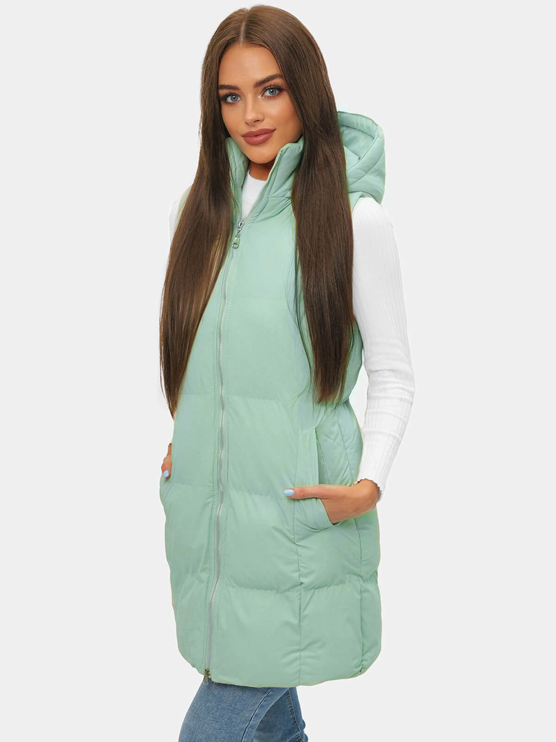 Стьобаний жіночий жилет м'ятна OZONEE JS/M721/236