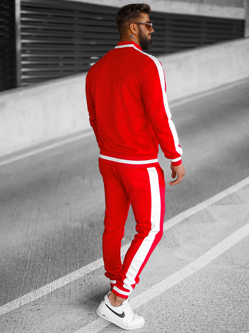 Komplet dresowy męski czerwony OZONEE JS/8C99/18Z