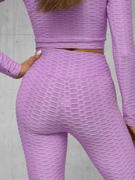 Komplet sportowy dwuczęściowy damski jasno-fioletowy OZONEE O/22060Z